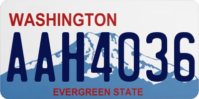WA license plate AAH4036