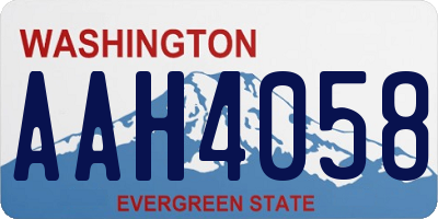 WA license plate AAH4058