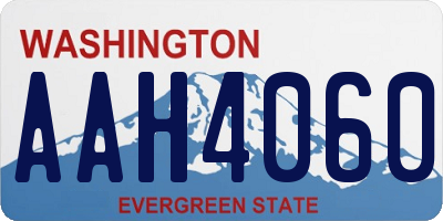 WA license plate AAH4060