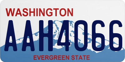 WA license plate AAH4066