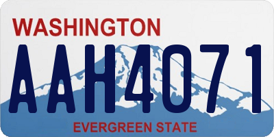 WA license plate AAH4071