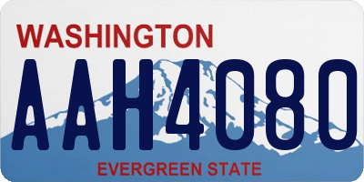 WA license plate AAH4080