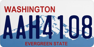 WA license plate AAH4108