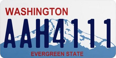 WA license plate AAH4111