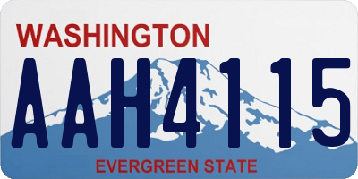 WA license plate AAH4115