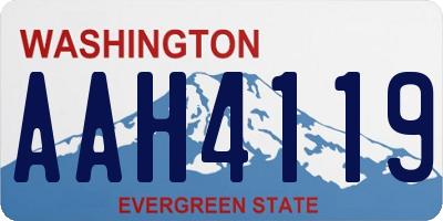 WA license plate AAH4119
