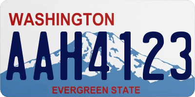 WA license plate AAH4123