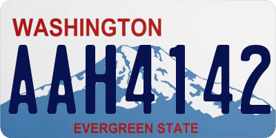 WA license plate AAH4142
