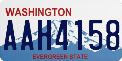 WA license plate AAH4158