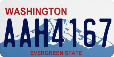 WA license plate AAH4167