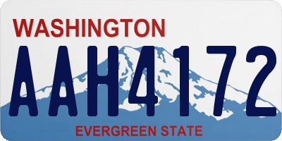 WA license plate AAH4172