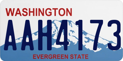 WA license plate AAH4173