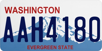 WA license plate AAH4180