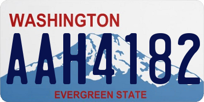 WA license plate AAH4182