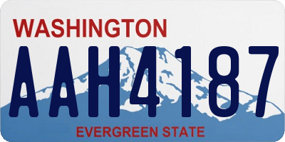 WA license plate AAH4187