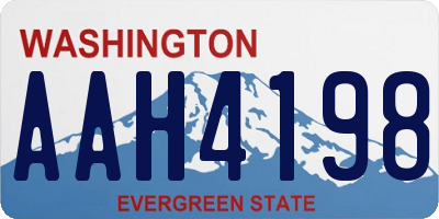 WA license plate AAH4198
