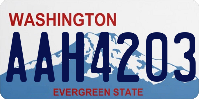 WA license plate AAH4203