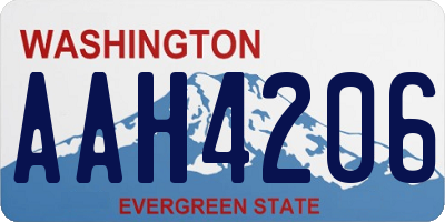 WA license plate AAH4206