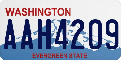 WA license plate AAH4209