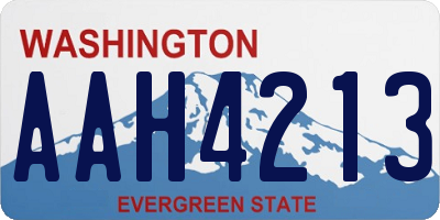 WA license plate AAH4213