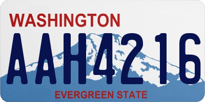 WA license plate AAH4216