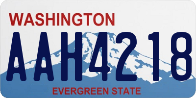 WA license plate AAH4218