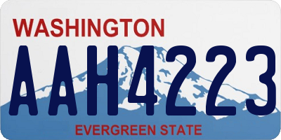 WA license plate AAH4223