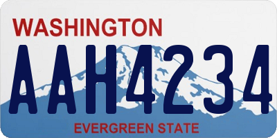 WA license plate AAH4234