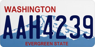 WA license plate AAH4239