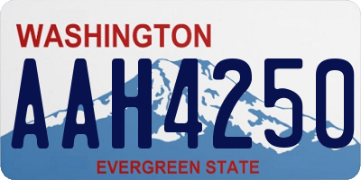 WA license plate AAH4250