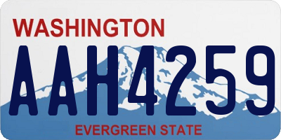 WA license plate AAH4259