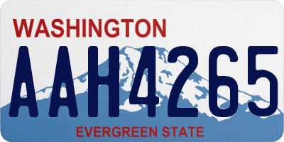 WA license plate AAH4265