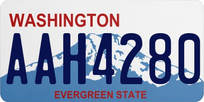 WA license plate AAH4280