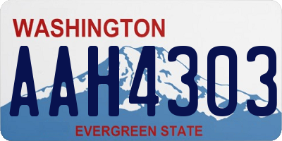 WA license plate AAH4303