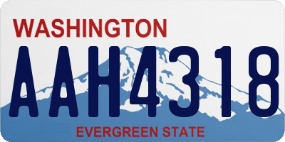 WA license plate AAH4318