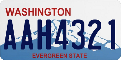 WA license plate AAH4321
