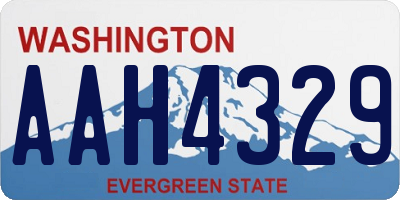 WA license plate AAH4329