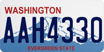 WA license plate AAH4330