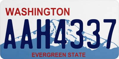 WA license plate AAH4337