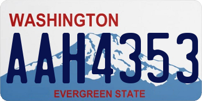 WA license plate AAH4353