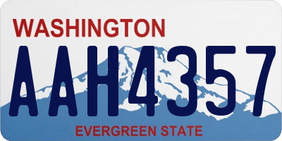 WA license plate AAH4357