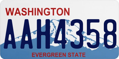 WA license plate AAH4358