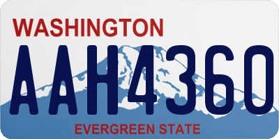 WA license plate AAH4360