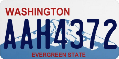 WA license plate AAH4372