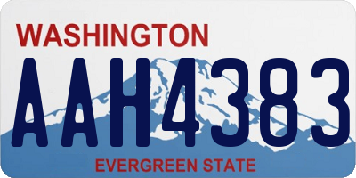 WA license plate AAH4383