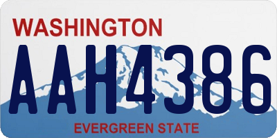 WA license plate AAH4386