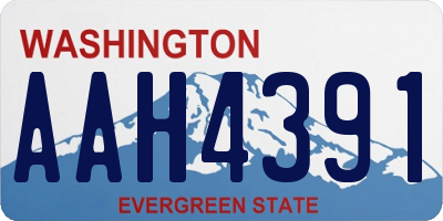WA license plate AAH4391