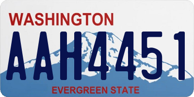 WA license plate AAH4451
