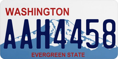 WA license plate AAH4458