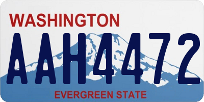 WA license plate AAH4472